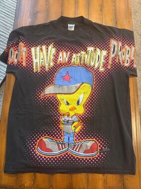 VTG 1996 Tweety Graphic Short-Sleeve Tee - Black